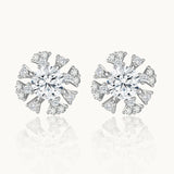 Cercei „Mini Snowflake” cu diamante de cultură