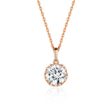 Colier din aur roz cu diamant de cultură „Rosé Clarity