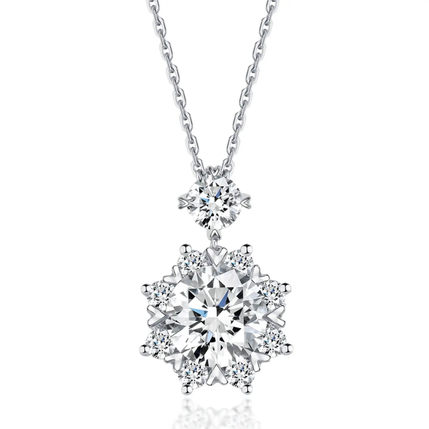 Colier din aur alb cu diamant de cultură „Eterna Grace”