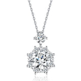 Colier din aur alb cu diamant de cultură „Eterna Grace”