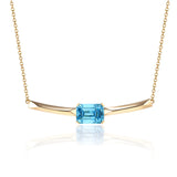 Colier din aur galben 18K cu diamant de cultură albastru „Azure Soleil”