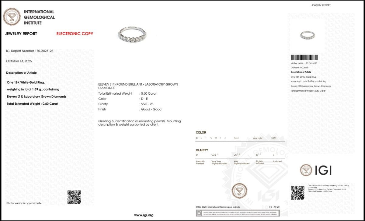 Inel din AUR750 cu diamante de cultură – IGI 75J3023125