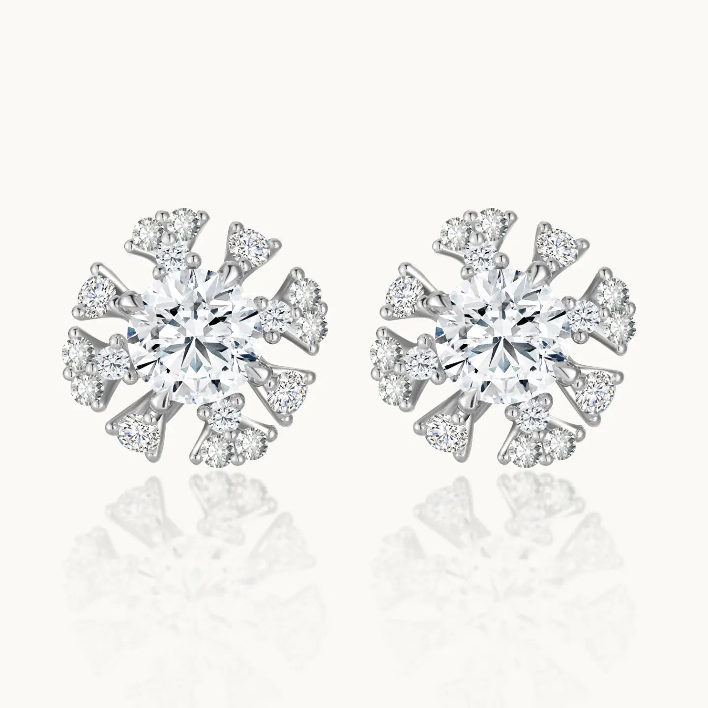 Cercei „Mini Snowflake” cu diamante de cultură