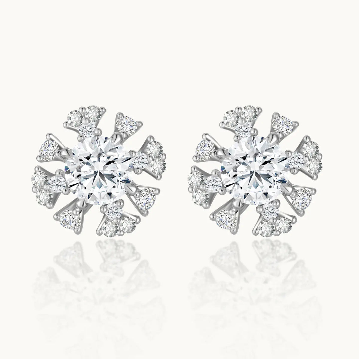 Cercei „Mini Snowflake” cu diamante de cultură