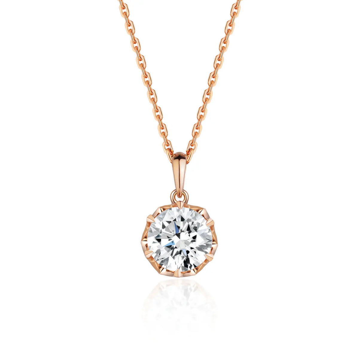 Colier din aur roz cu diamant de cultură „Rosé Clarity