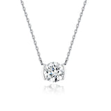 Colier din argint cu diamant de cultură „Pure Radiant”