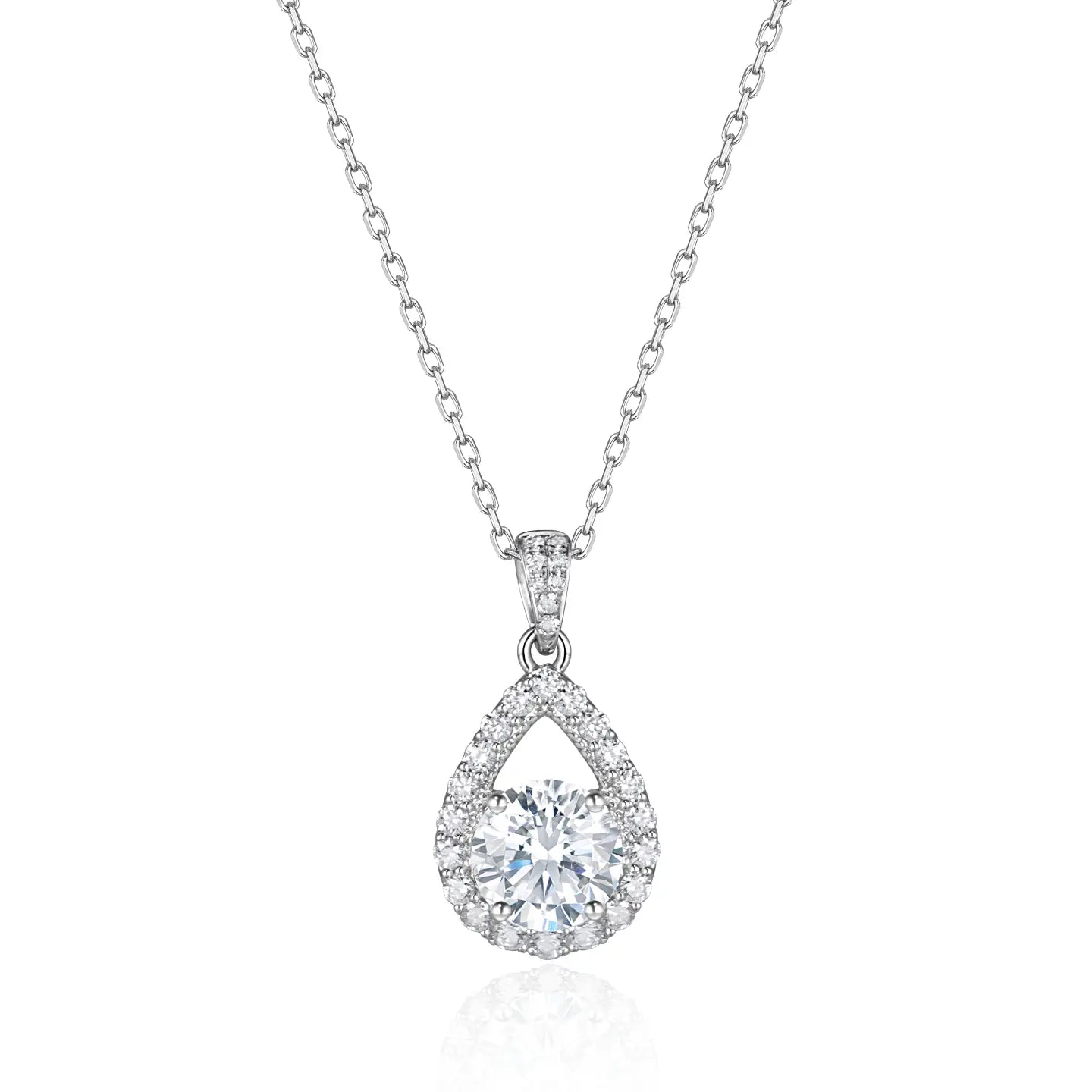 Colier din aur alb cu diamante de cultură „Eterna Glow”