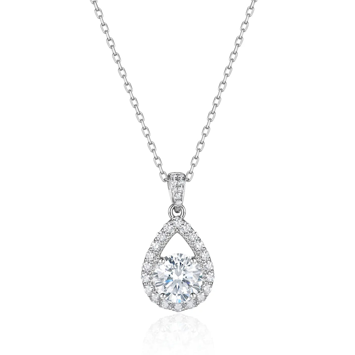 Colier din aur alb cu diamante de cultură „Eterna Glow”