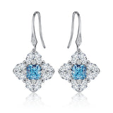 Cercei din aur alb 18K cu diamante de cultură albastre „Azure Grace”