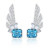 Cercei din AUR750 cu diamant de cultură albastru „Lumină Imperială”