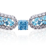 Colier din AUR750 cu diamante de cultură albastre „Lumină Imperială”