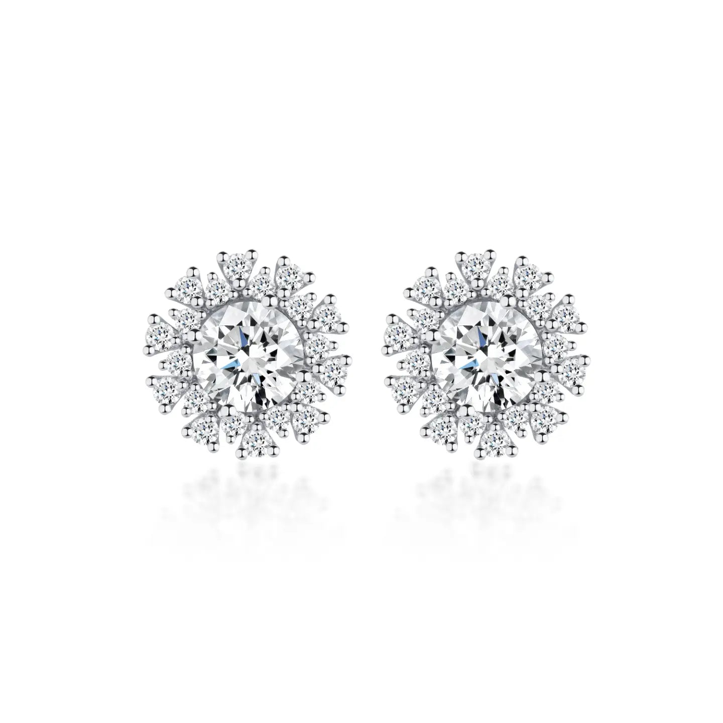 Cercei cu diamante de cultură „Classic Halo”