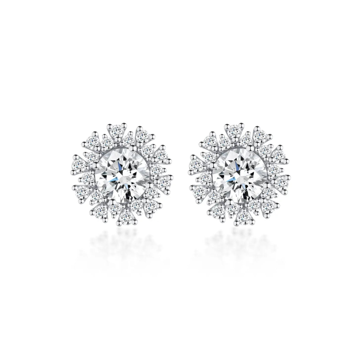 Cercei cu diamante de cultură „Classic Halo”