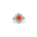 Inel din platină PT950 cu diamant de cultură roșu „Lumină Imperială”