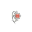 Inel din platină PT950 cu diamant de cultură roșu „Lumină Imperială”