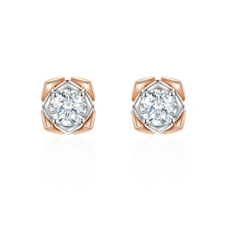 Cercei AUR750 bicolor cu diamante de cultură „Duo Elegance”
