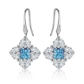 Cercei din AUR750 cu diamante de cultură albastre „Azure Grace”