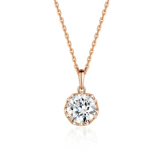 Colier din AUR750 cu diamant de cultură „Rosé Clarity"