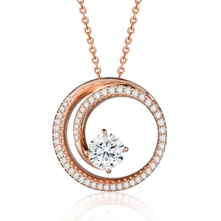 Pandantiv cu AUR750 cu diamant de cultură „Rosé Aura”