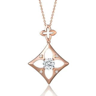 Rosé Essence – Pandantiv din AUR750 cu diamant de cultură certificat IGI