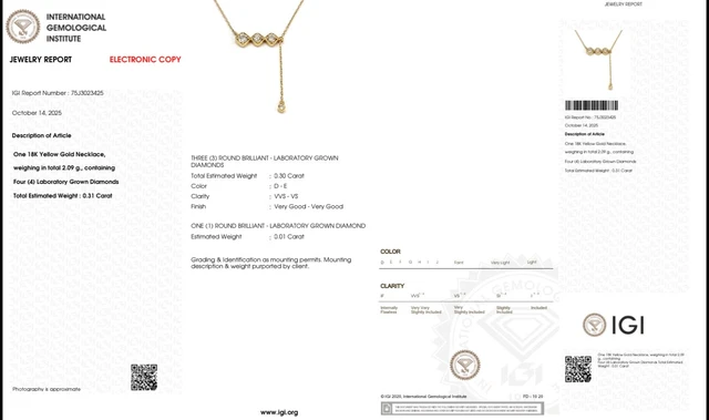 Colier din AUR750 cu diamante de cultură – IGI 75J3023425