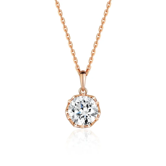 Colier din AUR750 cu diamant de cultură „Rosé Clarity"