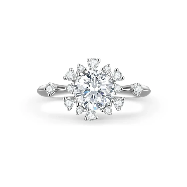 Inel AUR750 cu diamant de cultură Halo Elegance