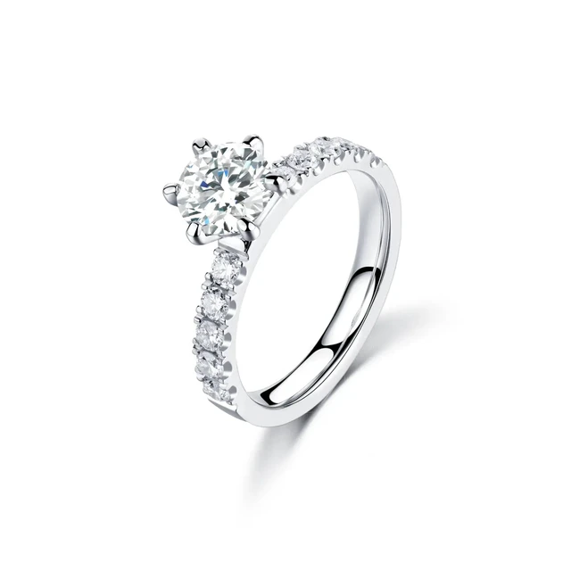 Inel AUR750 cu diamante de cultură Halo Grace