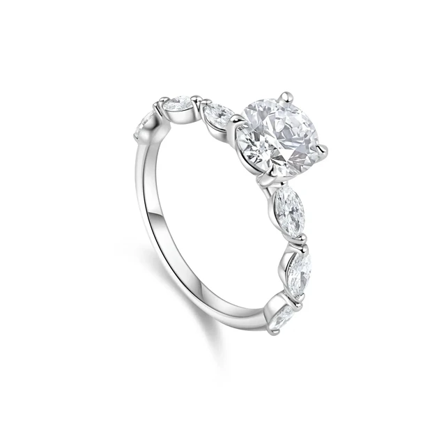 Inel AUR750 trilogie cu diamante de cultură Imperial Trinity