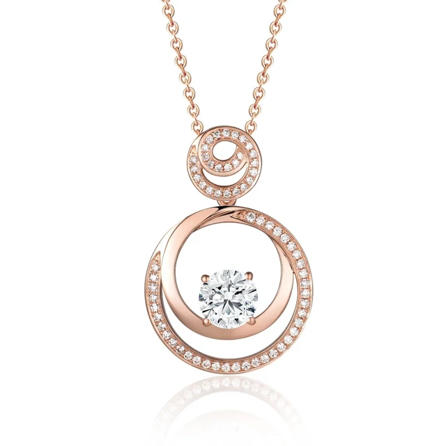 Pandantiv cu AUR750 cu diamant de cultură „Rosé Grace”