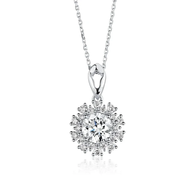 Set colier din PT950 cu diamant de cultură „Eterna Light”
